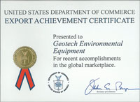 US Department of Commerce Export Achievement Certificate